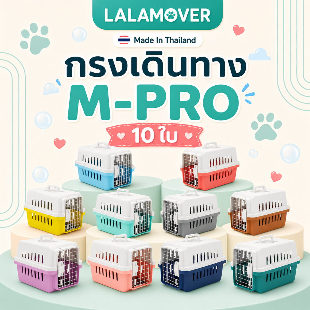 10ใบ กรงเดินทางไซส์ M-pro คละสี(ไม่แถม) มีแผ่นปูรองกรงแถมทุกรุ่น เหมาะกับฟาร์มน้องหมาแมวหรือเพ็ทช๊อป