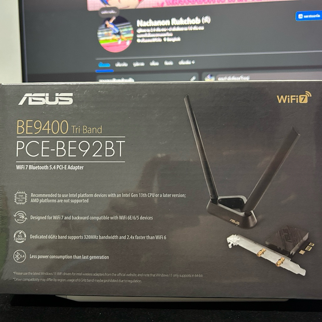 🚀 [ขาย] การ์ด WiFi 7 ตัวแรง ASUS PCE-BE92BT (BE9400 Tri-Band) + Bluetooth 5.4