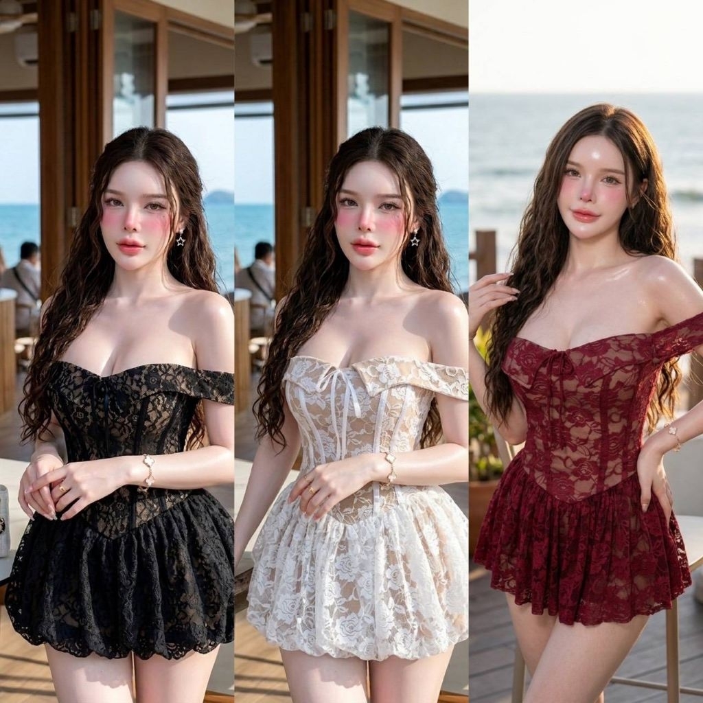 DD.ชุดเดรสพีอาร์สวยแซ่บใส่ดินเนอร์ใส่เที่ยวกลางคืน คือเริ่ด ฟรีไซส์ XS S M