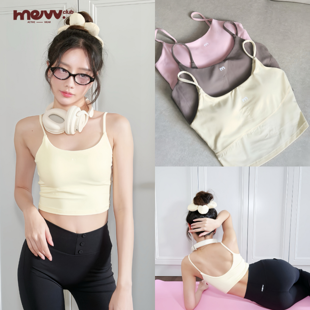 Mevv.Club l Cara Top สปอร์ตบราสายเดี่ยว มีฟองน้ำในตัว เสื้อออกกำลังกายผู้หญิง