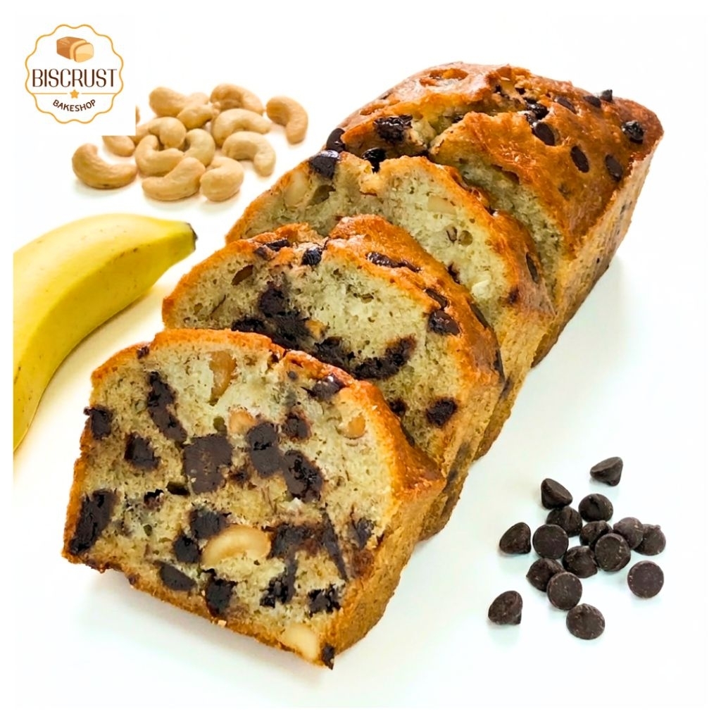 เค้กกล้วยหอมช็อคโกแลต และ เม็ดมะม่วงหิมพานต์ [Chocolate & Cashew nut Banana Bread] ใช้เนยแท้ ดาร์คช็อคโกแลตแท้ 53%