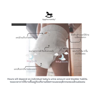 Applecrumby AirPlus Mega Baby Pull Up Drypers (2 แพ็ค/ยกลัง) ผ้าอ้อมพรีเมี่ยมแบบกางเกง สำหรับกลางคืน