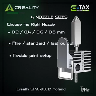 Creality SPARKX I7 Hotend หัวพิมพ์ 3D Printer ร้อนเร็ว 300°C หัว Nozzle Hardened Steel รองรับ 0.2/0.4/0.6/0.8mm