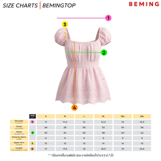 Bemingtop1192(S-3XL) - Dolly Top - เสื้อทรง babydoll ดีไซน์แขนตุ๊กตาสามารถใส่ได้ 2 แบบช่วงชายเสื้อแต่งลายฉลุ