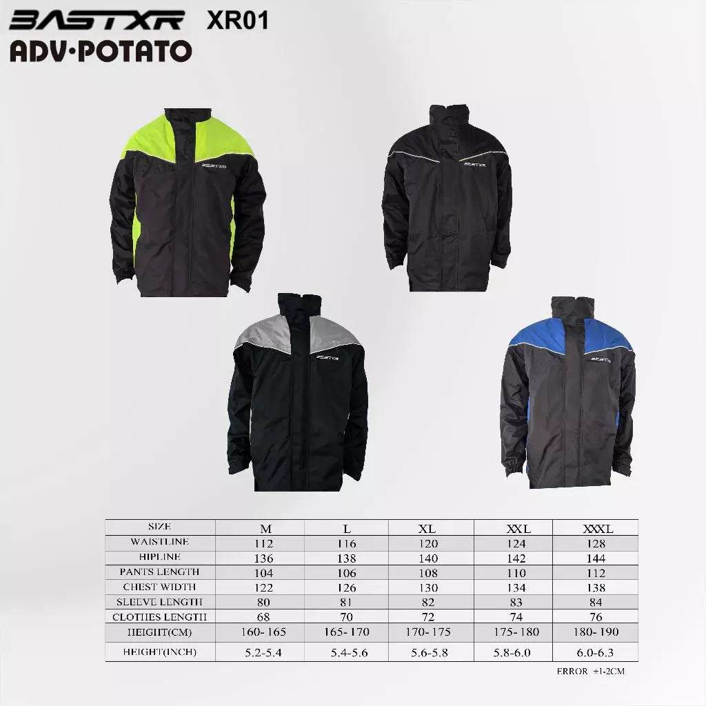 BASTXR XR01 ชุดเสื้อกางเกงฝนมอเตอร์ไซค์ thumbnail 7