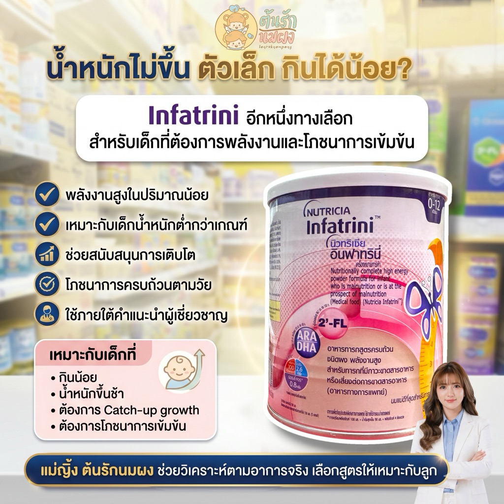 [นมผงเพิ่มน้ำหนัก] Nutricia Infatrini  อินฟาทรินี่  (400กรัม)