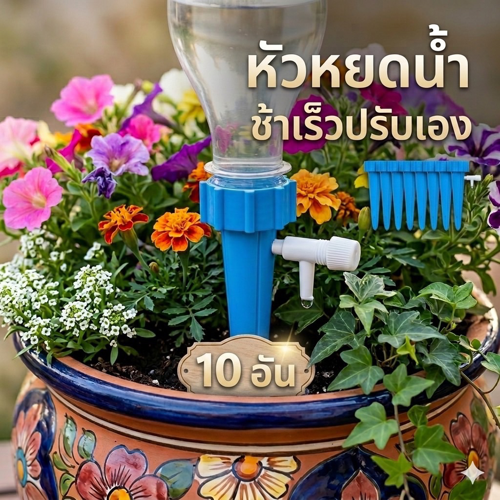 10อัน หัวหยดน้ำอัตโนมัติ สำหรับรดน้ำอัตโนมัติ หัวหยดน้ำต้นไม้ รดน้ำต้นไม้
