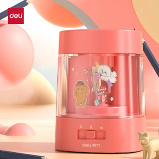 เครื่องเหลาดินสอไฟฟ้า Deli กบเหลาอัตโนมัติ ใช้ถ่าน AA เหลาดินสอคมเร็ว เหมาะเรียนและสำนักงาน
