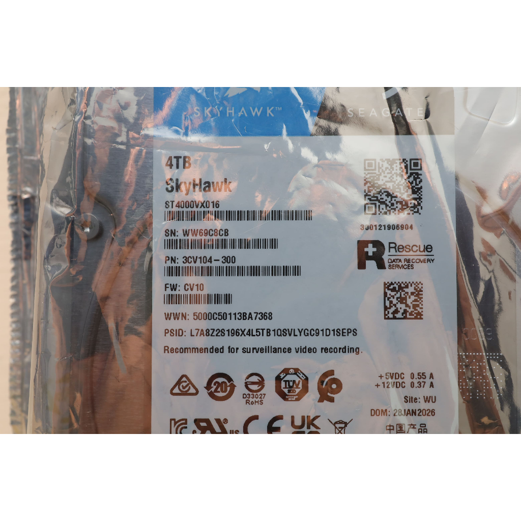 Seagate SkyHawk HDD 4TB ST4000VX016 5400RPM