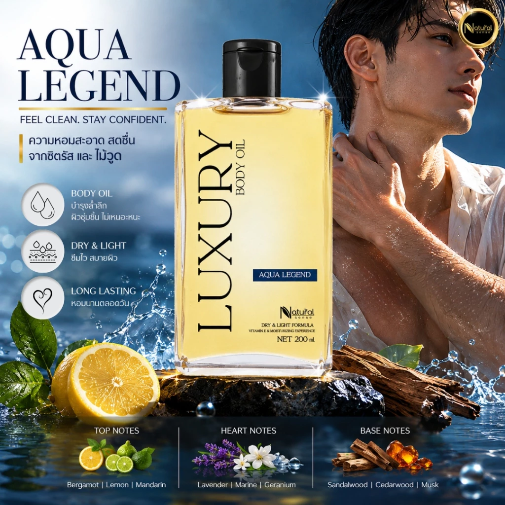 Luxury Body Oil ออยล์บำรุงผิวซึมไว วิตามินอีเข้มข้น บำรุงผิว กลิ่นหอมติดผิว (100ml/200ml) thumbnail 6