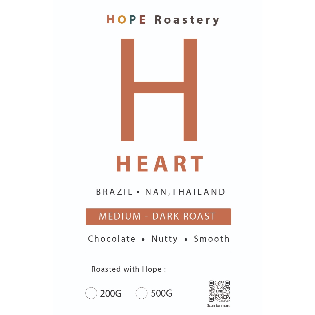 HOPE Roastery เมล็ดกาแฟน่าน สันเจริญ คั่วกลางค่อนเข้ม 200 g.กลิ่น ถั่ว ครีม คาลาเมล ฟูลบอดี้