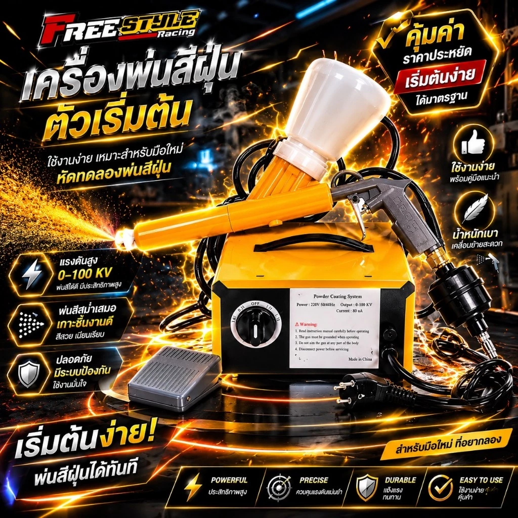 🔥ส่งด่วนมาก🔥ปืนพ่นสีพาวเดอร์โค๊ทชุดเริ่มต้นถูกที่สุดในไทย