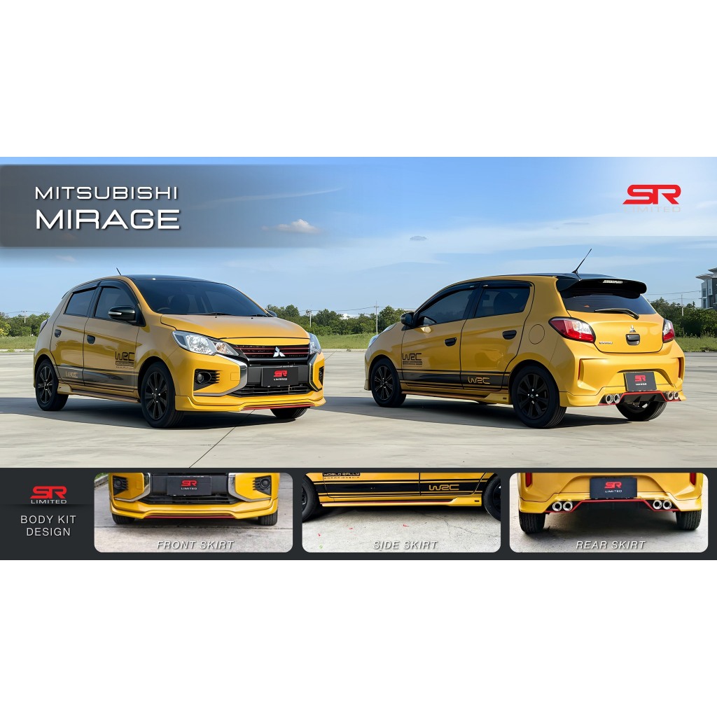 ชุดแต่งรถ สเกิร์ต-สปอยเลอร์ Mitsubishi Mirage ปี 2020-2024 ทรง SR-Limited อุปกรณ์ติดตั้งงานครบเซต