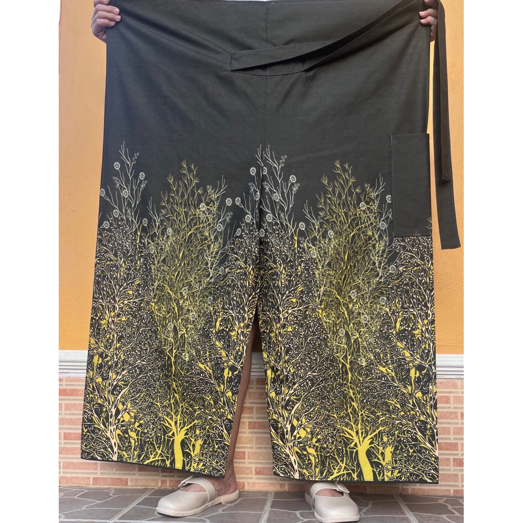 กางเกงเลผ้าปาเต๊ะไซส์ใหญ่ XXL หน้า1/3 เป้าลึกมีกระเป๋า