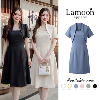 [พร้อมส่ง] Austin Dress - เดรสคอปีนดีไซน์เรียบหรู ทรง A-line ป้าย VERA ชุดไปงานแต่ง ชุดไปคาเฟ่ by Lamoon apparel