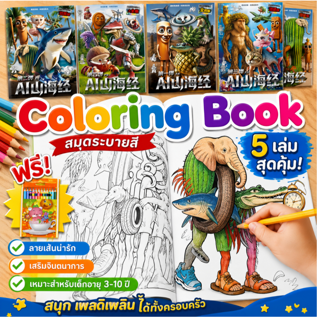 สมุดระบายสี  Tung Tung  Sahur Sketchbook ตุง ตุง ตุง ซาหร์ สมุดวาดภาพระบายสี Graffiti ของขวัญสำหรับเด็ก เสริมจินตนาการ