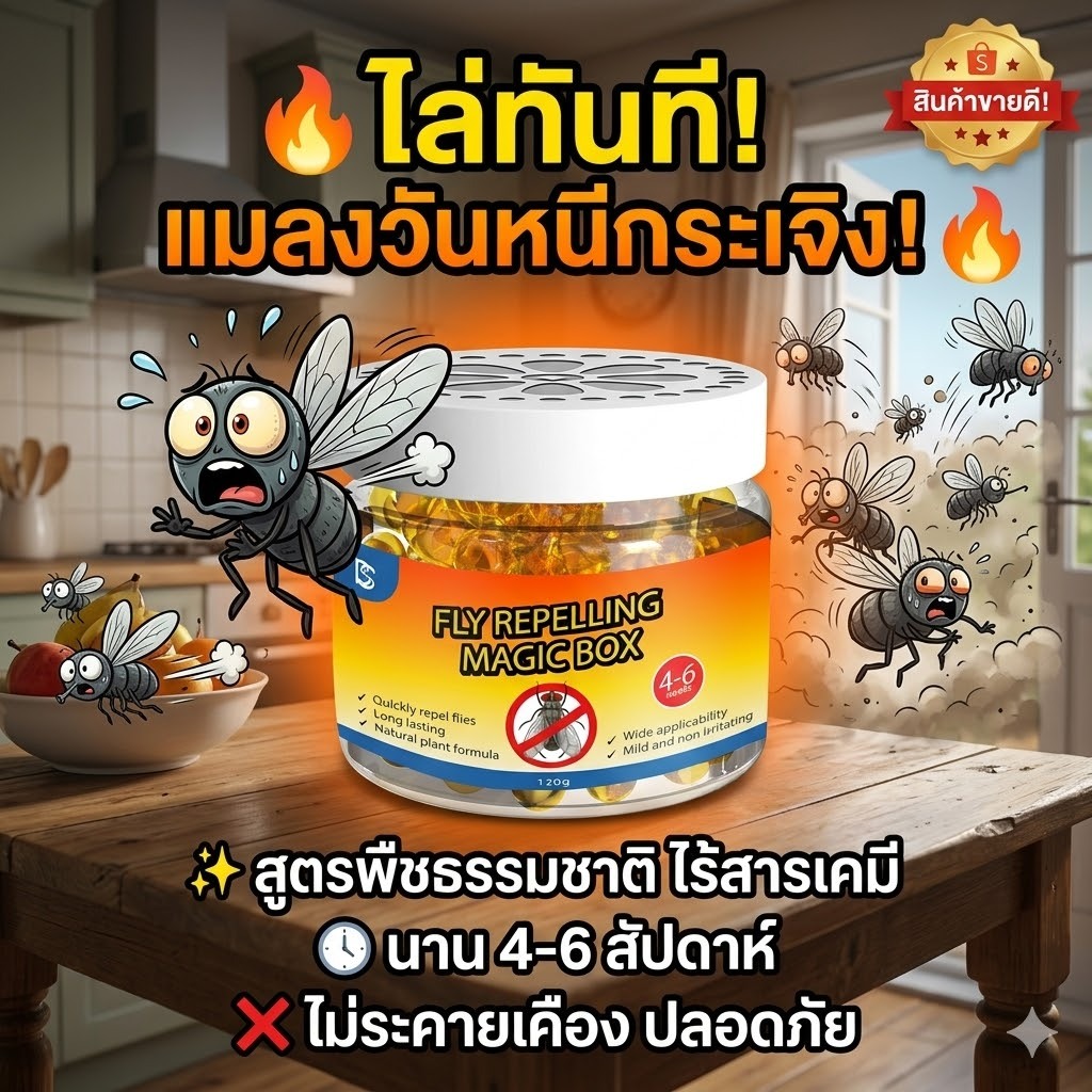 ⚡ ไล่แรง เห็นผลไว ไม่ต้องรอ ⚡ ไล่แมลงวัน กําจัดแมลงวัน แมลงวัน ไล่แมลงหวี่ 60g ใช้งานง่าย ปลอดภัย ใช้ในครัวเรือน