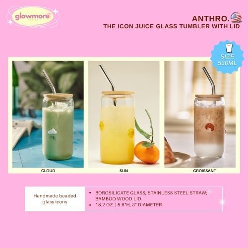 [พร้อมส่ง] Anthropologie - The Icon Juice Glass Tumbler with Lid