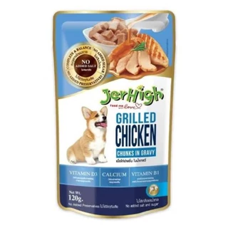 Jerhigh Pouch อาหารเปียกเจอไฮน์สำหรับสุนัข ขนาด120 g 1ซอง