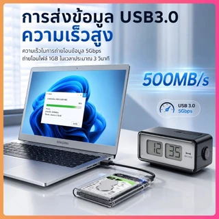 Metavice กล่องใส่ HDD external hard drive SSD 2.5inch ฮาร์ดไดรฟ์ USB 3.0 SATA 2.5 แบบใส รองรับโปรโตคอล กล่องใส่hdd ME042