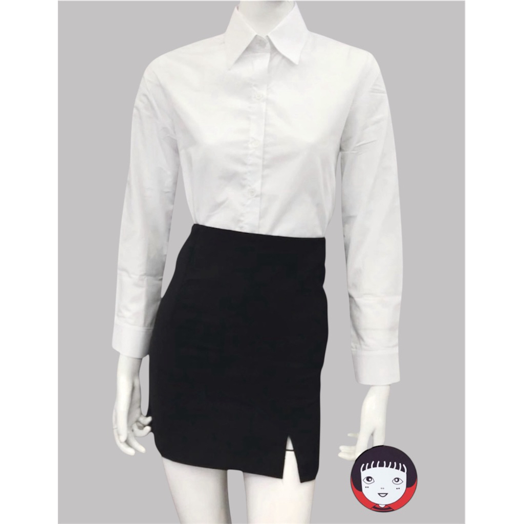 เสื้อเชิ้ตขาวนวลแขนยาวผู้หญิง(เข้ารูป)คนทำงาน,นักศึกษา size s-4xl รอบอก 32-46นิ้ว“ขายดีทรงสวย”