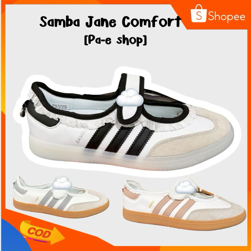 🛒💥 รองเท้า Adi Samba Jane Comfort Fit Mary Jane Shoes Women's White/Black