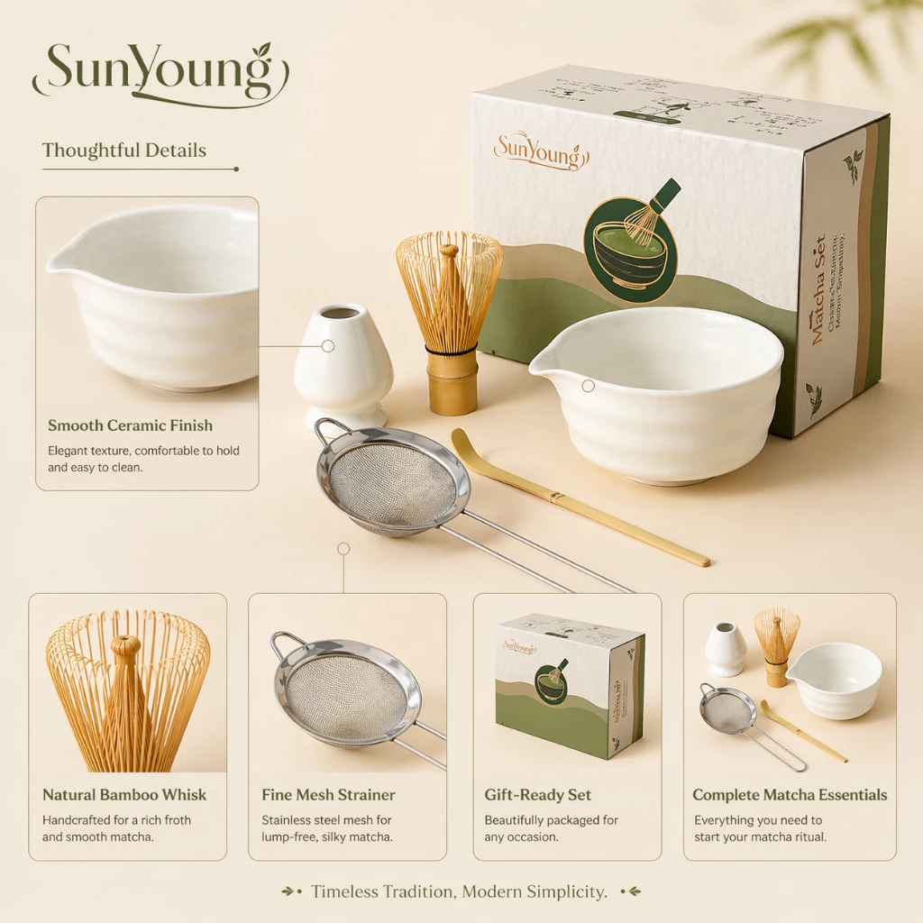 🍵ชุดชงมัทฉะ 5 ชิ้น กล่องหรู chawan matcha set bowl งานคราฟต์ระดับมาสเตอร์ จากญ✨ ถ้วยชงมัทฉะ ถ้วยชงชาเขียว แปรงชงชา thumbnail 4