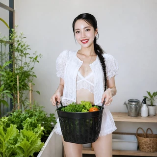 เข่งพลาสติก 7 ใบ ขนาดเล็ก มินิ ตะกร้าพลาสติก เบอร์ 6 ใช้ปลูกต้นไม้ ใส่ผลไม้ พลาสติก แข็งแรง ทนทาน