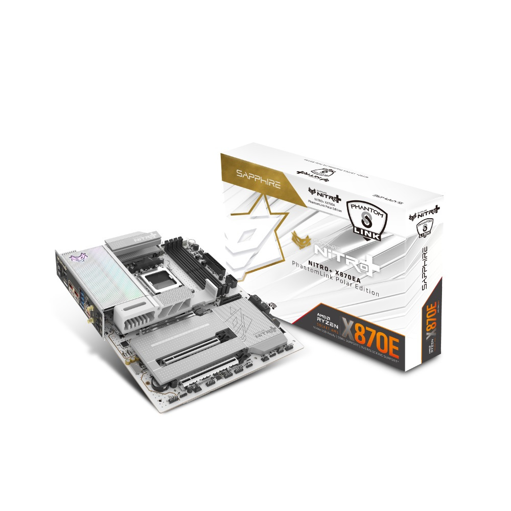 SAPPHIRE NITRO+ X870EA PhantomLink Polar Edition AMD ATX AM5 Motherboard เมนบอร์ด