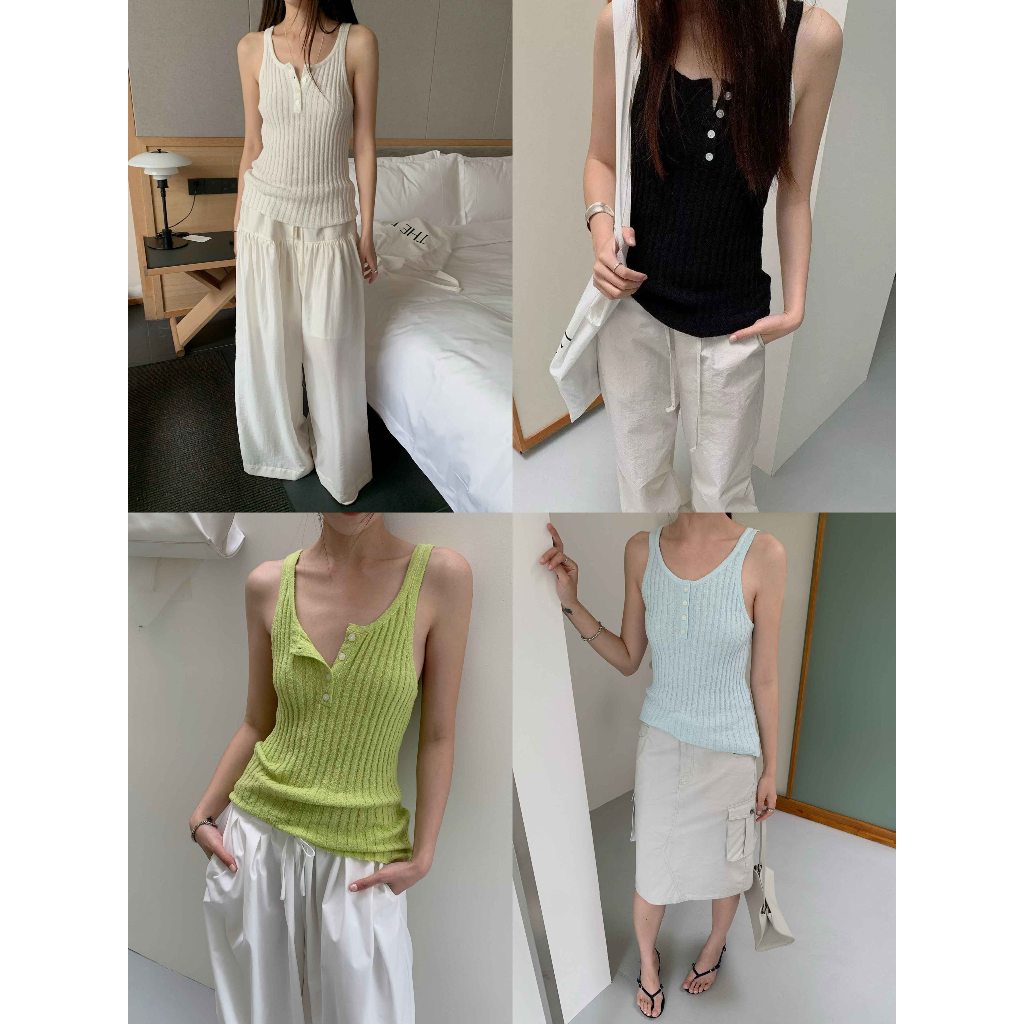 INBYIN - เสื้อกล้ามแขนกุดผ้าร่อง KNIT TANK TOP - I3422