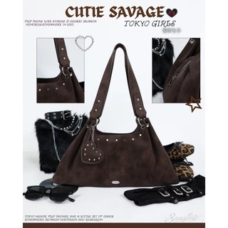 8angles- Cutie Savage🪩 กระเป๋า Nostalgia Y2K ขนาด12.5 นิ้ว จุใจ มีหนัง2 แบบ E042