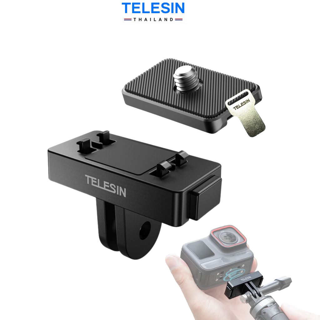 TELESIN Two-Claw Magnetic Base Mount for X6 / X5 / X4 Air / Ace / Ace Pro / Ace Pro 2