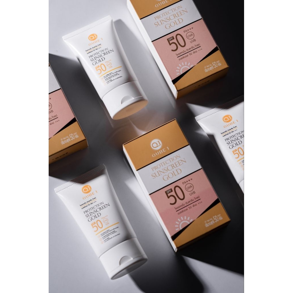 กันแดดหน้า คิ้วบ์วันโกลด์ Qube1 Protection Sunscreen Gold SPF50 PA+++