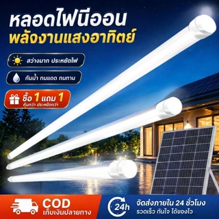 5000000W พลังงานแสงอาทิตย์ T8 หลอดไฟ LED แสงสีขาว / แสงสามสีตัวเลือก IP67 กันน้ำสว่างตลอดทั้งคืน 💡