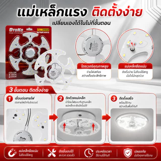 โคมซาลาเปา โคมติดเพดาน แผงไฟบ้าน แผงไฟ LED แอลอีดี แผงไฟฟ้าบ้าน แผงไฟแม่เหล็ก หลอดไฟ LED วงกลมติดเพดาน 24W 32W แผ่นชิป