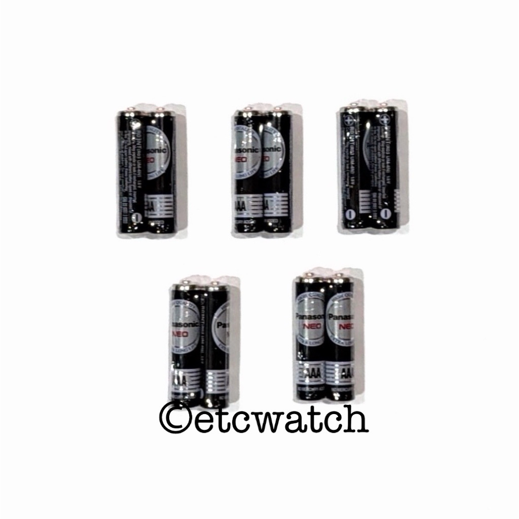 พร้อมส่ง> ถ่านไฟฉาย Panasonic Neo AAA / 3A 5 แพ็ค แพ็คล่ะ 2 ก้อน รวม 10 ก้อน หมดอายุ 02/2028