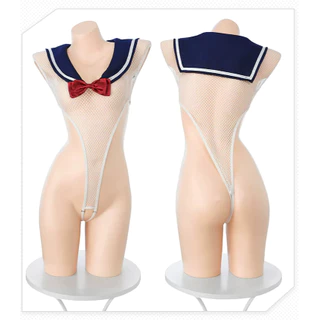 SexyGirl⚓⚓ชุดเครื่องแบบกะลาสีเรือสุดเซ็กซี่ ชุดคอสเพลย์ สวมใส่ได้สองแบบ วัสดุตาข่าย ดีไซน์เจาะรู.