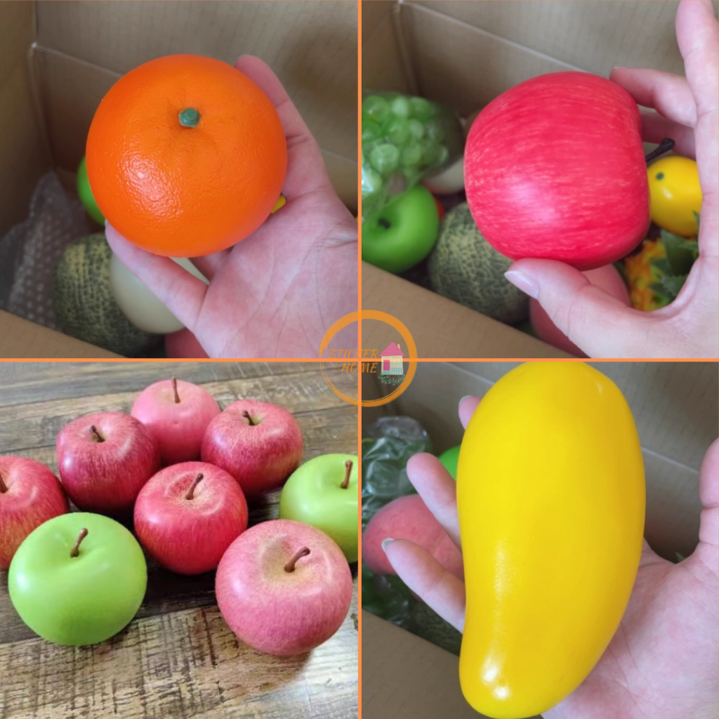 ผลไม้ปลอม 🍎 เหมือนจริง ฟักทอง แต่งร้าน ผลไม้เทียม ของตกแต่ง แอปเปิ้ลปลอม มะม่วง แตงโม ของเล่นผลไม้