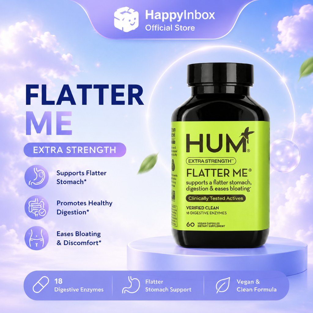 HUM Flatter Me Extra Strength Digestive Enzyme Blend (60 Vegan Capsules)
