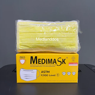 หน้ากากอนามัย Medimask 3ชั้น 50ชิ้นต่อกล่อง พร้อมส่ง ใช้ในโรงพยาบาล เกรดการแพทย์