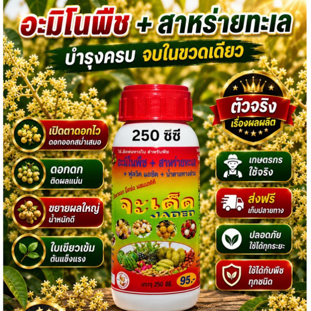 จะเด็ด เปิดตาดอก ลำไย ทุเรียน มะม่วง ส้ม พืช และผักทุกชนิด ขนาด  250 ซีซี.
