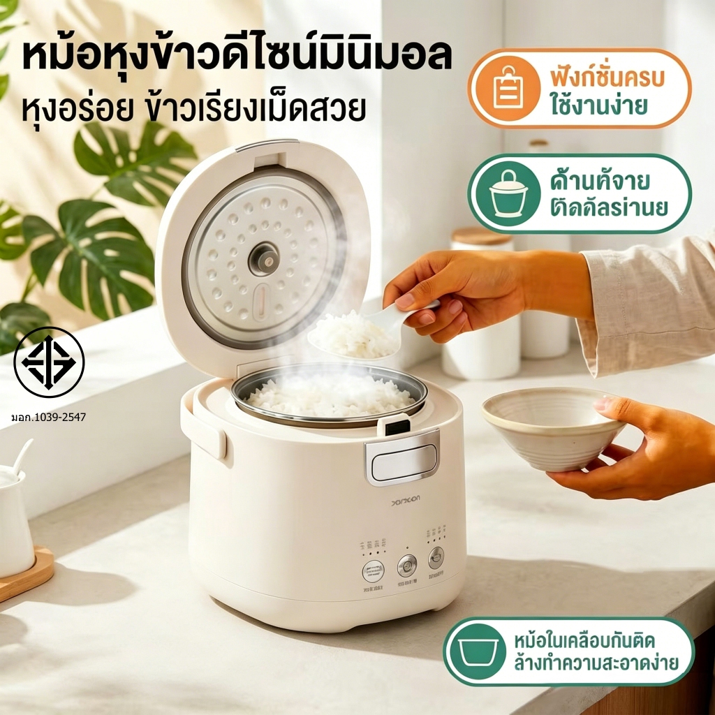 Zemkon หม้อหุงข้าวมินิ 1-2คน ความจุ 1.2 ลิตร  หม้อหุ่งข้าวขนาดเล็ก Mini Rice Cooker