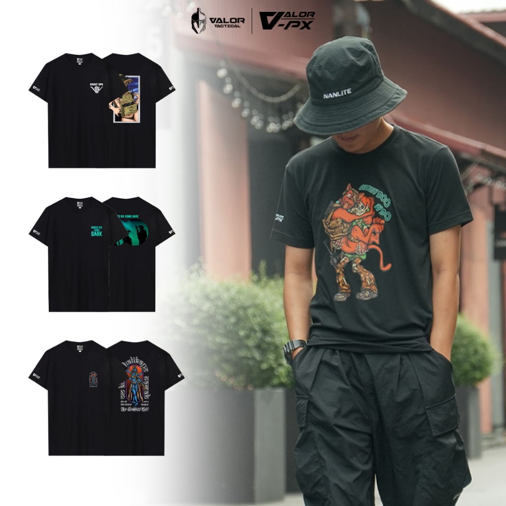 VALOR PX - Bravo Six Going Dark T-Shirt 2024 เสื้อยืดสกรีนลาย tactical เสื้อสกรีนลายกราฟิก ผ้าระบายอากาศ ไม่อับชื้น
