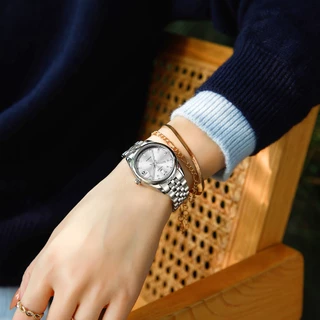 PLAYBOY นาฬิกาผู้หญิง watch 100% ของแท้ กันน้ำ สายสเตนเลส แฟชั่น ของขวัญวันเกิดผู้หญิง 3911