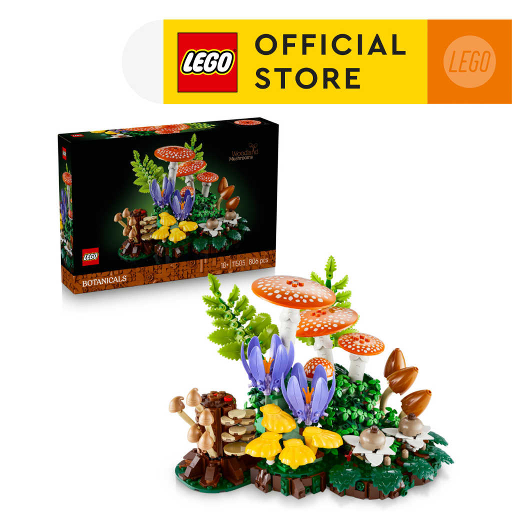 LEGO Botanicals 11505 Woodland Mushrooms (806 Pieces), Building Blocks, Kids Toy