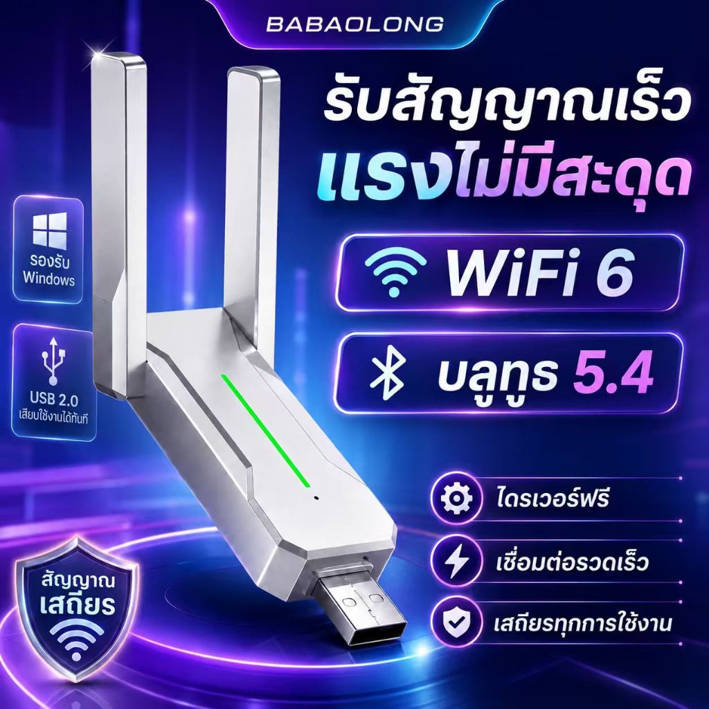 【ส่งจากไทย】ตัวรับสัญญาณ wifi 2.4 Ghz+5.8 Ghz dual band อะแดปเตอร์ สําหรับแล็ปท็อปพีซีเดสก์ท็อป
