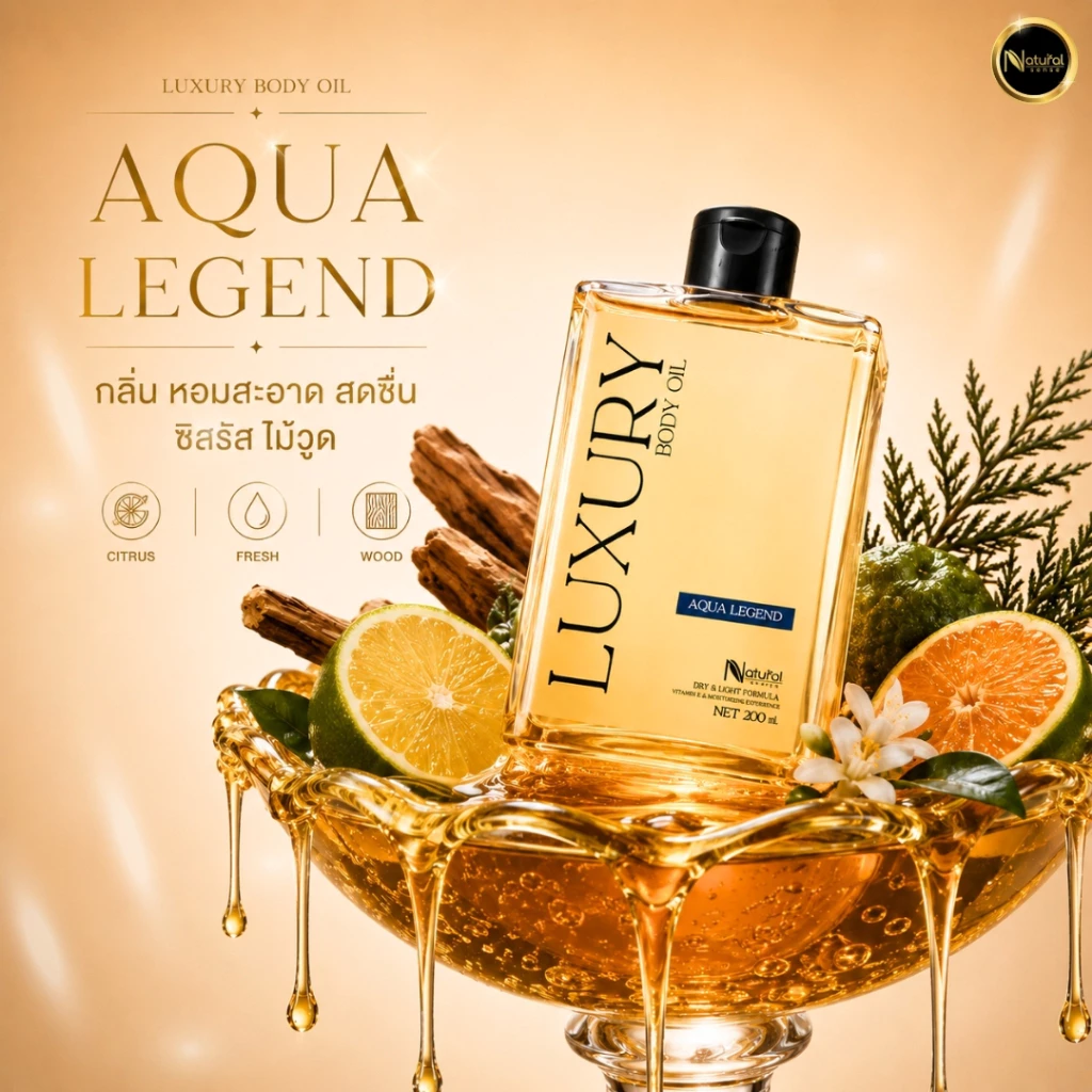 Luxury Body Oil ออยล์บำรุงผิวซึมไว วิตามินอีเข้มข้น บำรุงผิวล้ำลึก กลิ่นหอมติดผิว (100ml/200ml) thumbnail 7