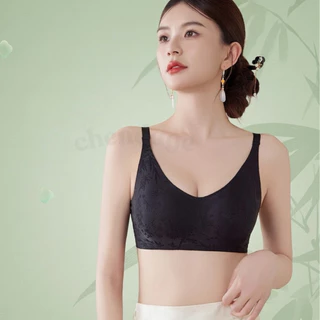 บราไร้โครงฝ้ายลายไผ่ B-181 ยกกระชับ ป้องกันการหย่อนคล้อย ไร้ตะเข็บ นุ่มสบาย ใส่ได้ทุกโอกาส สินค้าส่งจากไทย