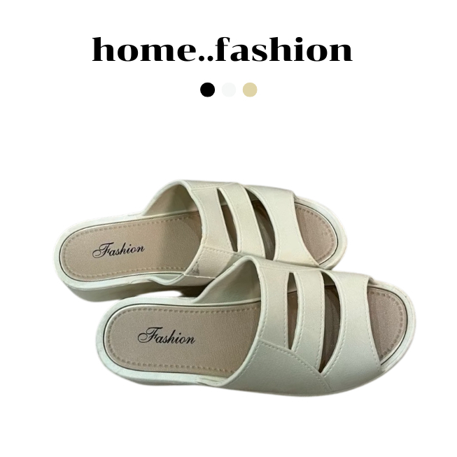 home..fashion รองเท้าแตะส้นตึก เสริมส้น สวมใส่สบาย พื้นนิ่ม มีให้เลือก 3 สี พร้อมส่งในไทย S-233
