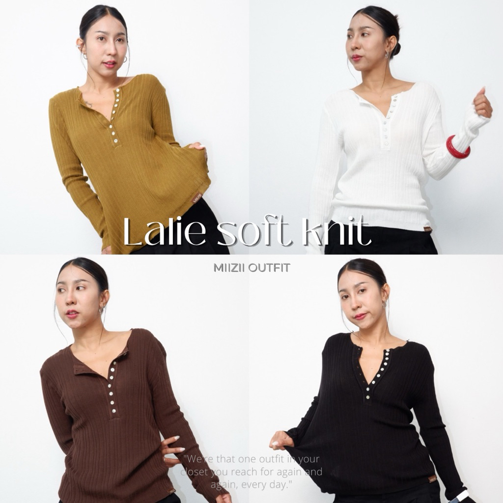 Lalie Soft Knit — เสื้อแขนยาวผ้า Soft Rib Knit เนื้อนุ่มพิเศษใส่สบาย ยืดหยุ่นดี ไม่คัน ไม่ระคายผิว